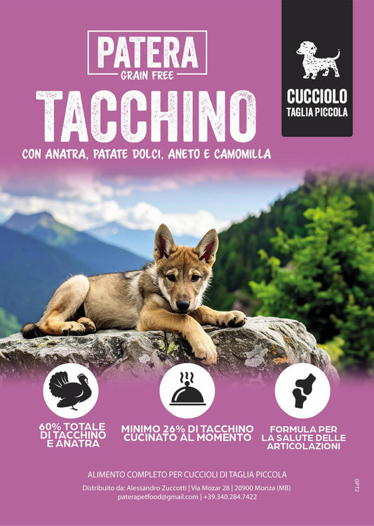 TACCHINO con anatra patate dolci , aneto e camomilla Cucciolo  - 2KG